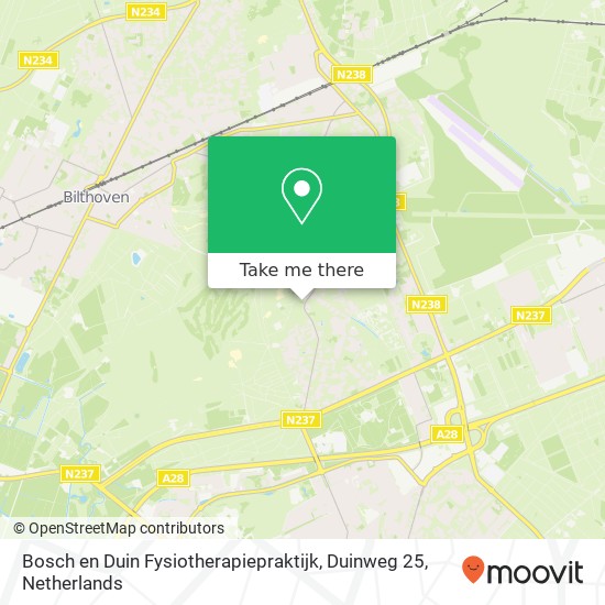 Bosch en Duin Fysiotherapiepraktijk, Duinweg 25 map