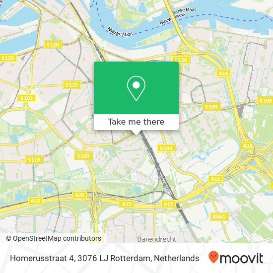 Homerusstraat 4, 3076 LJ Rotterdam map