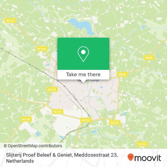 Slijterij Proef Beleef & Geniet, Meddosestraat 23 map