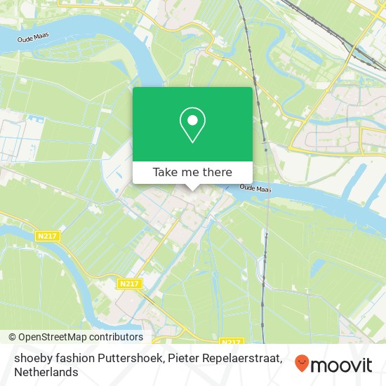 shoeby fashion Puttershoek, Pieter Repelaerstraat map