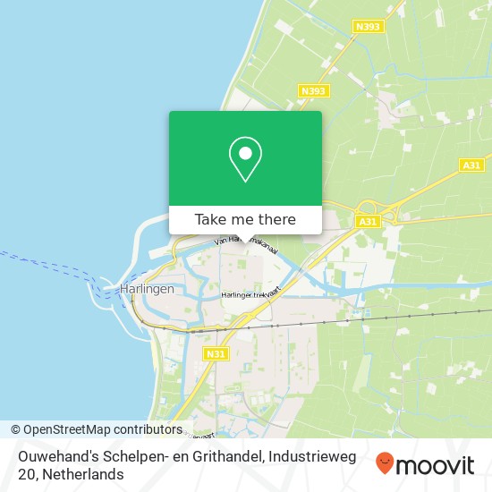 Ouwehand's Schelpen- en Grithandel, Industrieweg 20 map