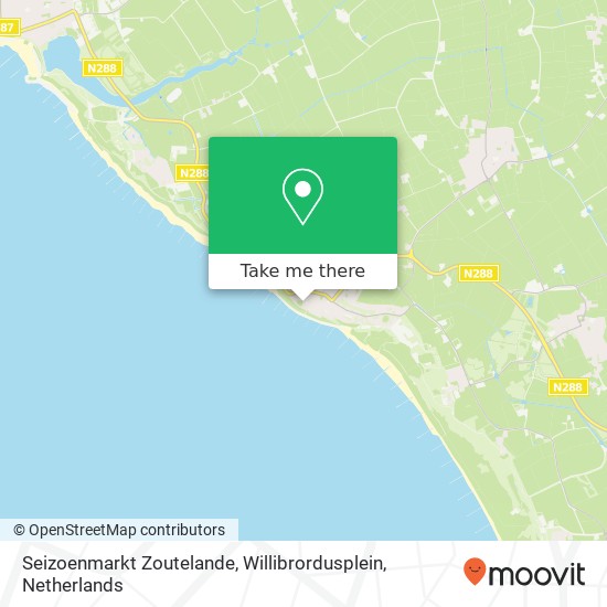 Seizoenmarkt Zoutelande, Willibrordusplein map