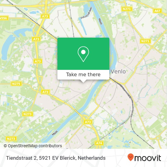 Tiendstraat 2, 5921 EV Blerick map