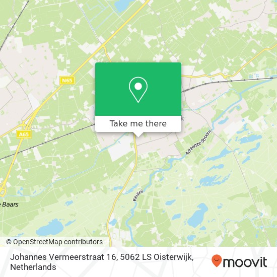 Johannes Vermeerstraat 16, 5062 LS Oisterwijk map