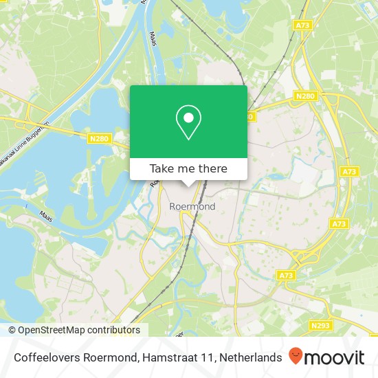 Coffeelovers Roermond, Hamstraat 11 map