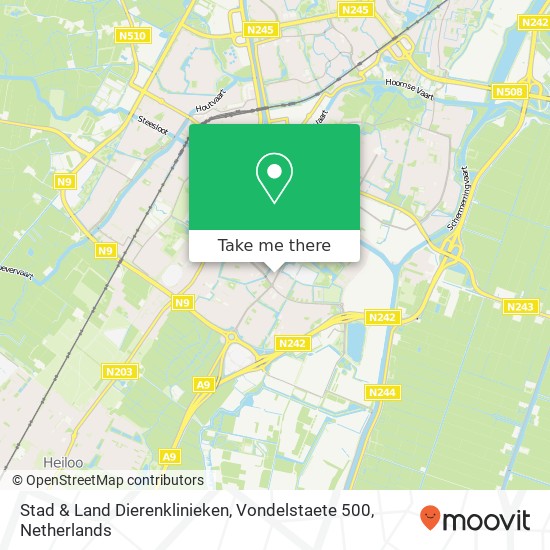 Stad & Land Dierenklinieken, Vondelstaete 500 map