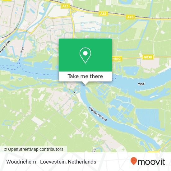 Woudrichem - Loevestein map