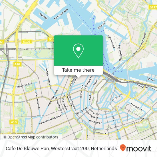 Café De Blauwe Pan, Westerstraat 200 map