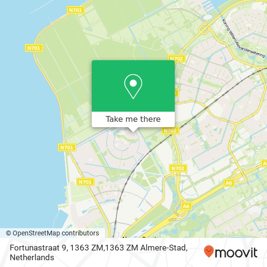 Fortunastraat 9, 1363 ZM,1363 ZM Almere-Stad Karte