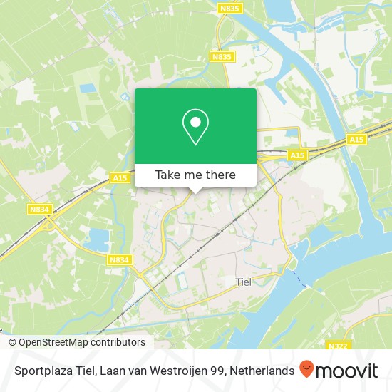 Sportplaza Tiel, Laan van Westroijen 99 map