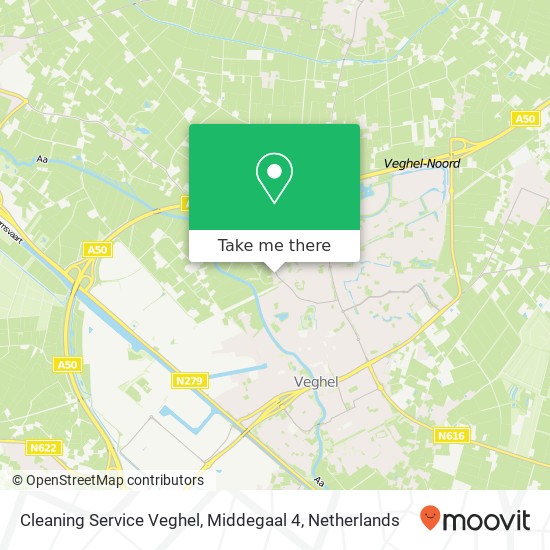 Cleaning Service Veghel, Middegaal 4 Karte