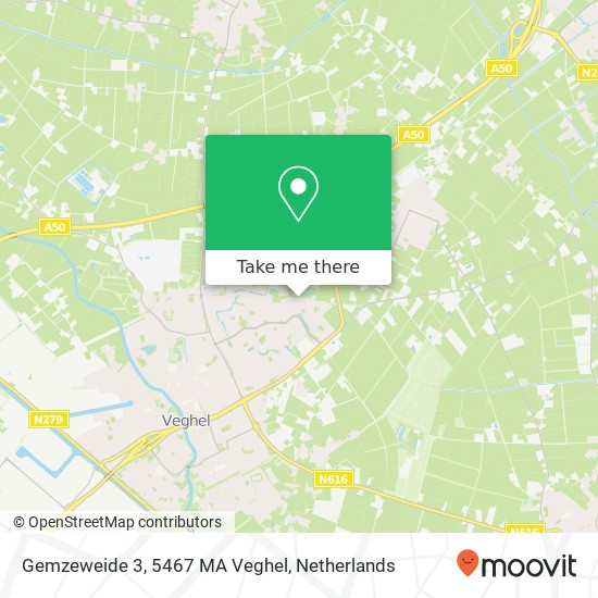 Gemzeweide 3, 5467 MA Veghel Karte