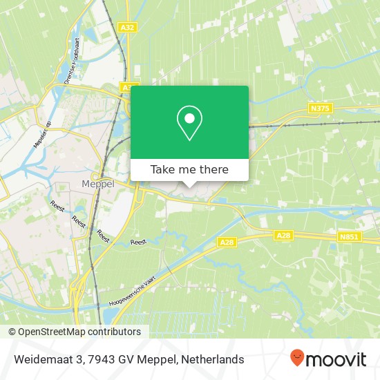 Weidemaat 3, 7943 GV Meppel map