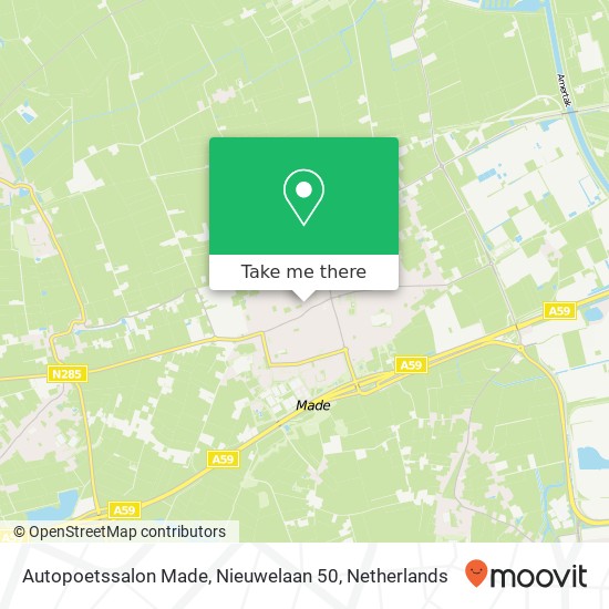 Autopoetssalon Made, Nieuwelaan 50 map