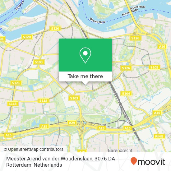 Meester Arend van der Woudenslaan, 3076 DA Rotterdam map