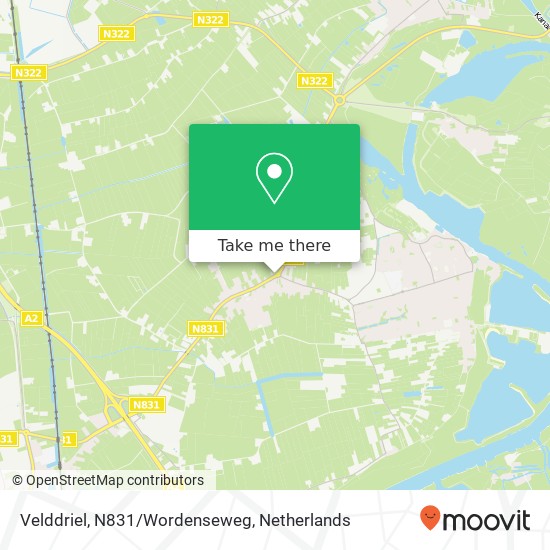 Velddriel, N831/Wordenseweg map