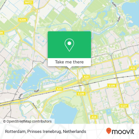 Rotterdam, Prinses Irenebrug map