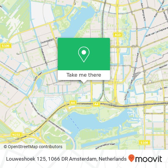 Louweshoek 125, 1066 DR Amsterdam map