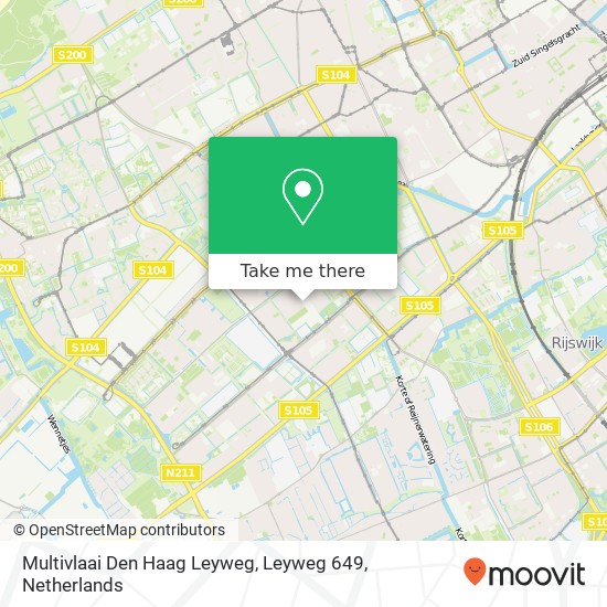 Multivlaai Den Haag Leyweg, Leyweg 649 Karte