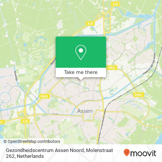 Gezondheidscentrum Assen Noord, Molenstraat 262 map