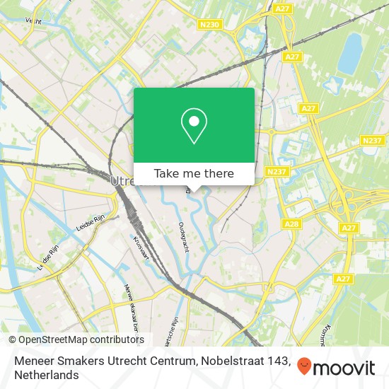 Meneer Smakers Utrecht Centrum, Nobelstraat 143 map