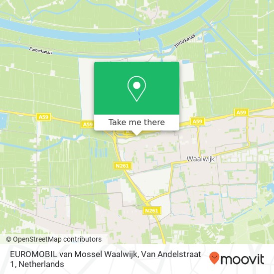 EUROMOBIL van Mossel Waalwijk, Van Andelstraat 1 map