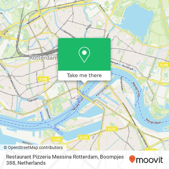 Restaurant Pizzeria Messina Rotterdam, Boompjes 388 map