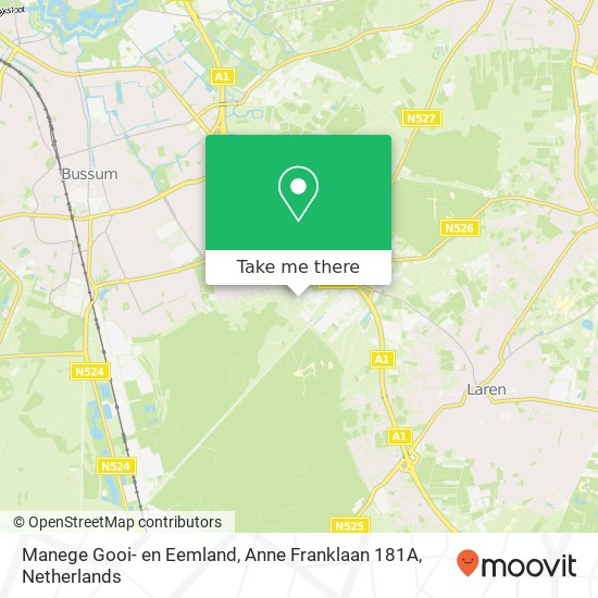 Manege Gooi- en Eemland, Anne Franklaan 181A map