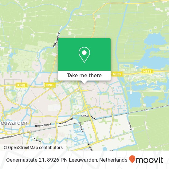 Oenemastate 21, 8926 PN Leeuwarden Karte