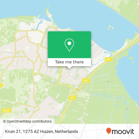 Kruin 21, 1275 AZ Huizen Karte