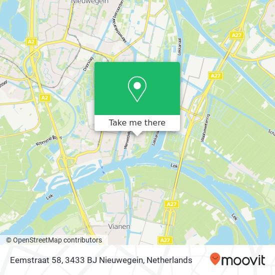 Eemstraat 58, 3433 BJ Nieuwegein Karte