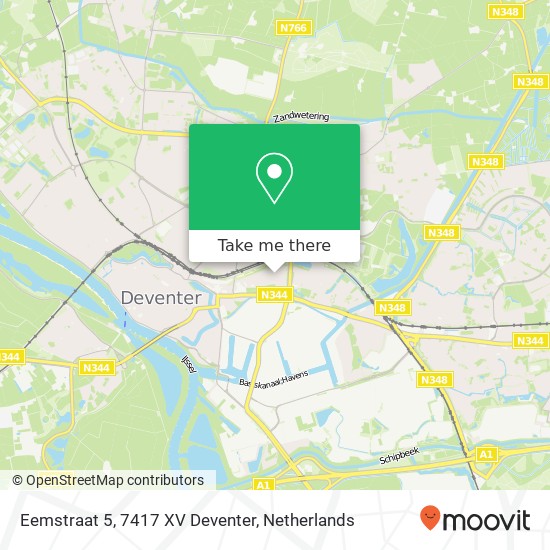 Eemstraat 5, 7417 XV Deventer map