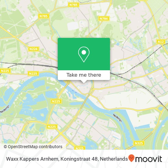 Waxx Kappers Arnhem, Koningstraat 48 map