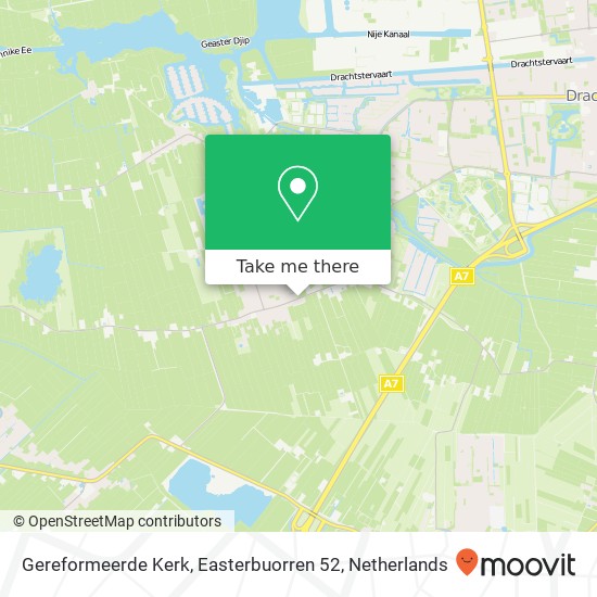 Gereformeerde Kerk, Easterbuorren 52 Karte