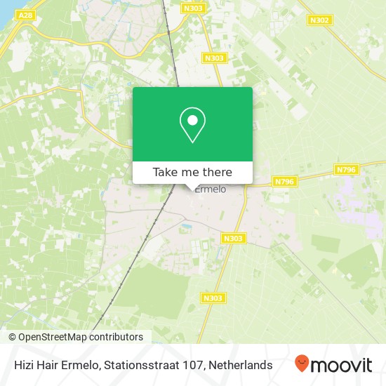 Hizi Hair Ermelo, Stationsstraat 107 map