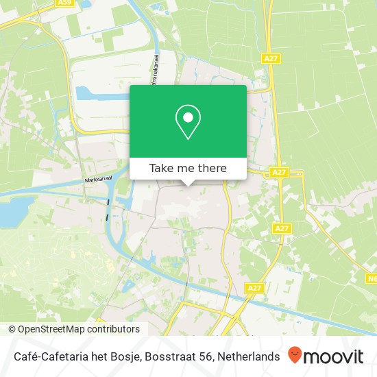 Café-Cafetaria het Bosje, Bosstraat 56 map