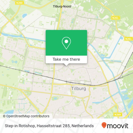 Step-in Rotishop, Hasseltstraat 285 map