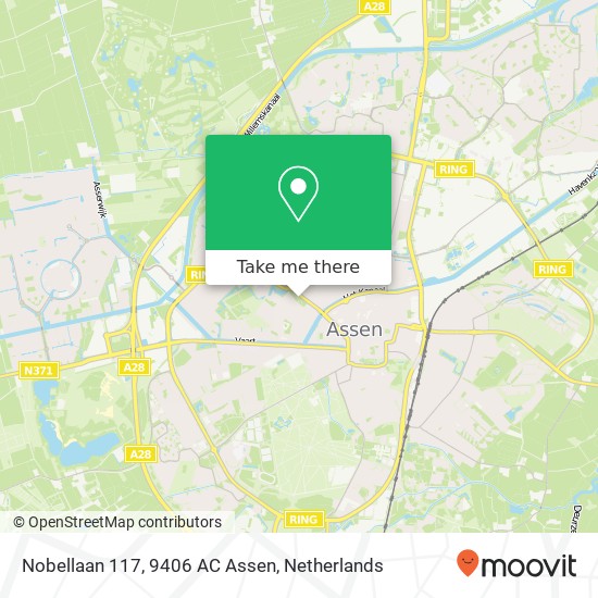 Nobellaan 117, 9406 AC Assen Karte