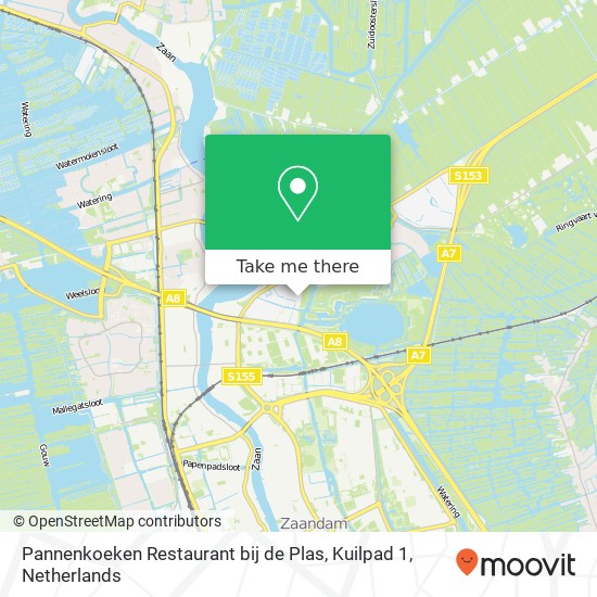 Pannenkoeken Restaurant bij de Plas, Kuilpad 1 map