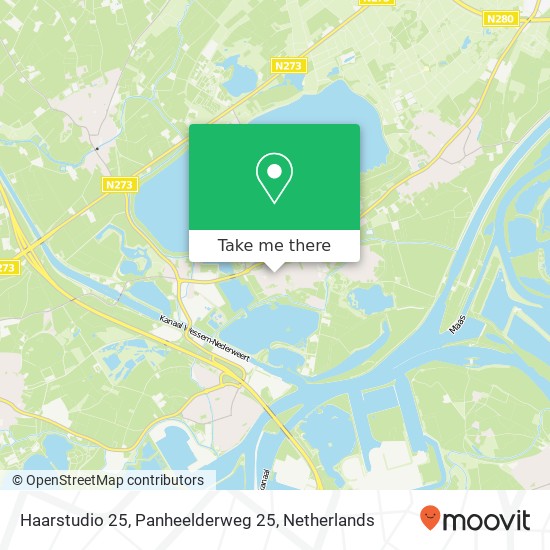 Haarstudio 25, Panheelderweg 25 map