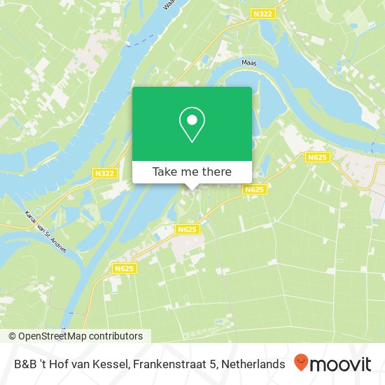 B&B 't Hof van Kessel, Frankenstraat 5 map