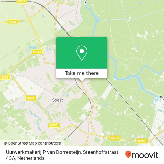 Uurwerkmakerij P van Dorresteijn, Steenhoffstraat 43A map