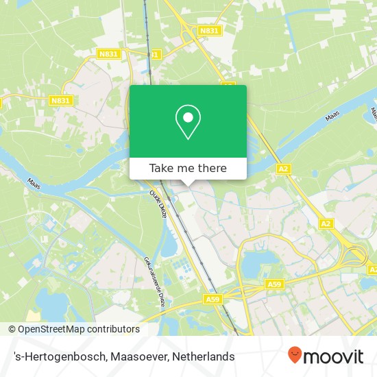 's-Hertogenbosch, Maasoever map