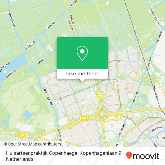 Huisartsenpraktijk Copenhaege, Kopenhagenlaan 9 map