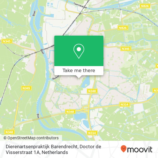 Dierenartsenpraktijk Barendrecht, Doctor de Visserstraat 1A map
