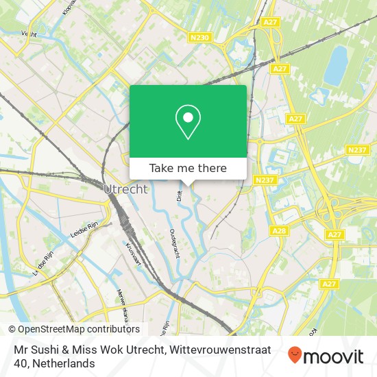 Mr Sushi & Miss Wok Utrecht, Wittevrouwenstraat 40 map