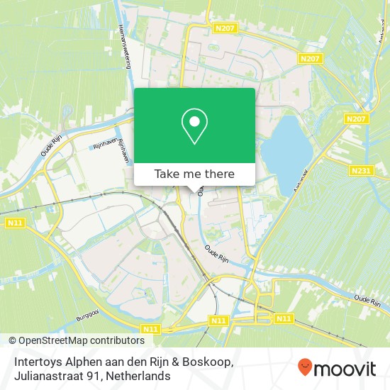 Intertoys Alphen aan den Rijn & Boskoop, Julianastraat 91 map