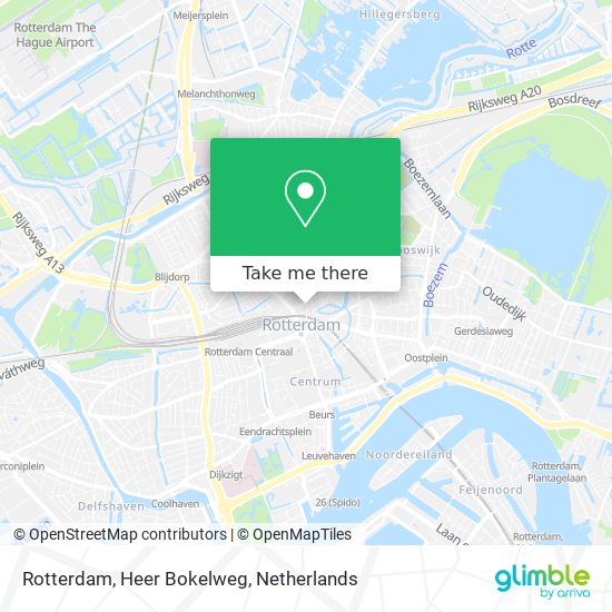 Rotterdam, Heer Bokelweg Karte