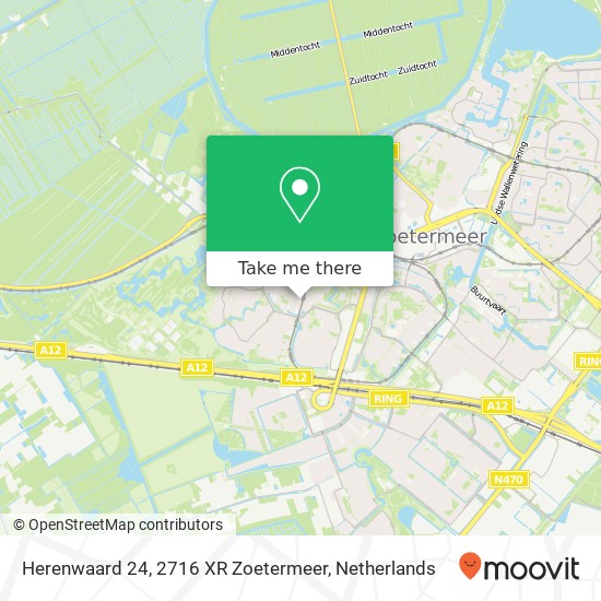 Herenwaard 24, 2716 XR Zoetermeer Karte