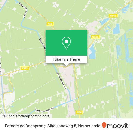 Eetcafé de Driesprong, Sibculoseweg 5 map